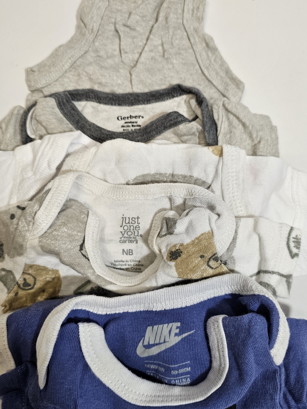 Newborn 15 Piece Bundle Body Suit Footed Pajamas Nike - Picture 7 of 11